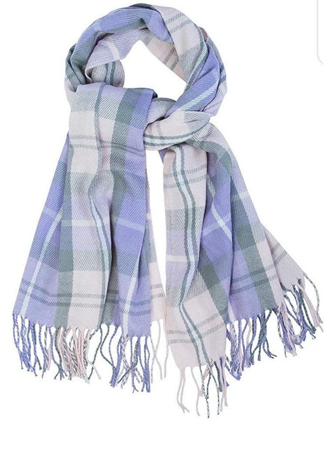 Magic MAGIC Winter Neck Scarf Warm Soft Scarves Plaid Tassels Shawl Stole for Girls and Women (Grey) - Image 1