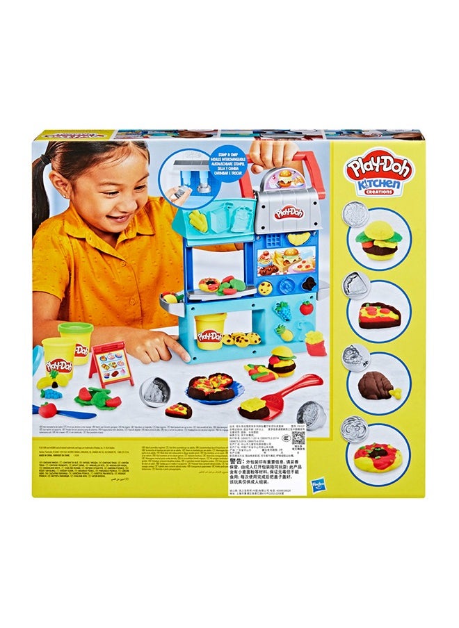 Play-Doh - مجموعة مطبخ الإبداعات مطعم الطباخ المشغول، مجموعة مطبخ للعب من جهتين، ألعاب الطهي للفتيات والفتيان من سن 3 سنوات وما فوق - Image 1