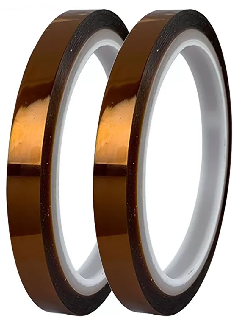 Generic 2 Rolls × 33m Long Gold Finger High Temperature Resistant Tape Heat BGA Tape Thermal Insulation Tape Polyimide Adhesive Insulating adhesive Tape 3D printing Board protection (10mm)  - Image 1