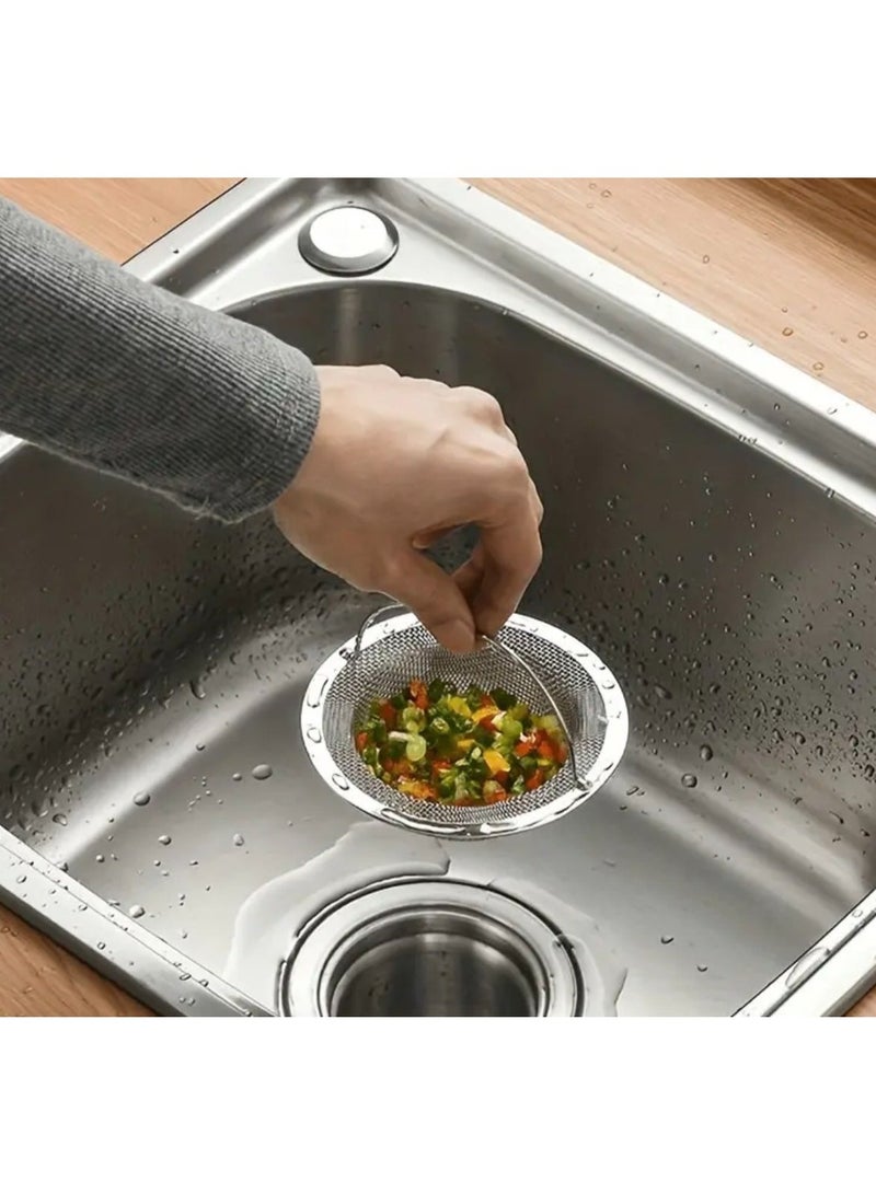 كلين ويف طقم مصافي حوض من الستانلس ستيل (قطعتان) مع مقبض – شبكة دقيقة مقاومة للصدأ لمنع انسداد المصارف، مناسبة لأحواض المطبخ - سهلة التنظيف - Image 5