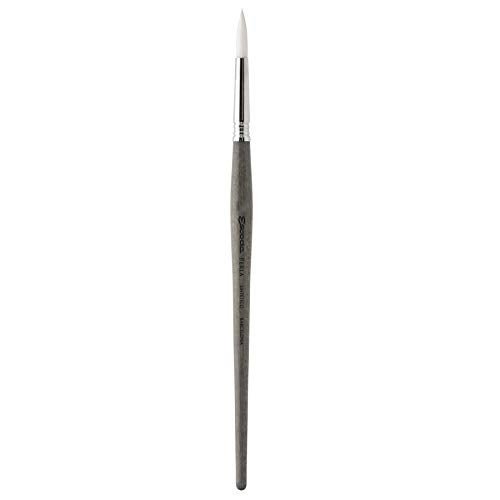 Escoda Perla Series 1430 Short Handle Round Artist Watercolor Brush, 14, White Toray Filament - Image 1