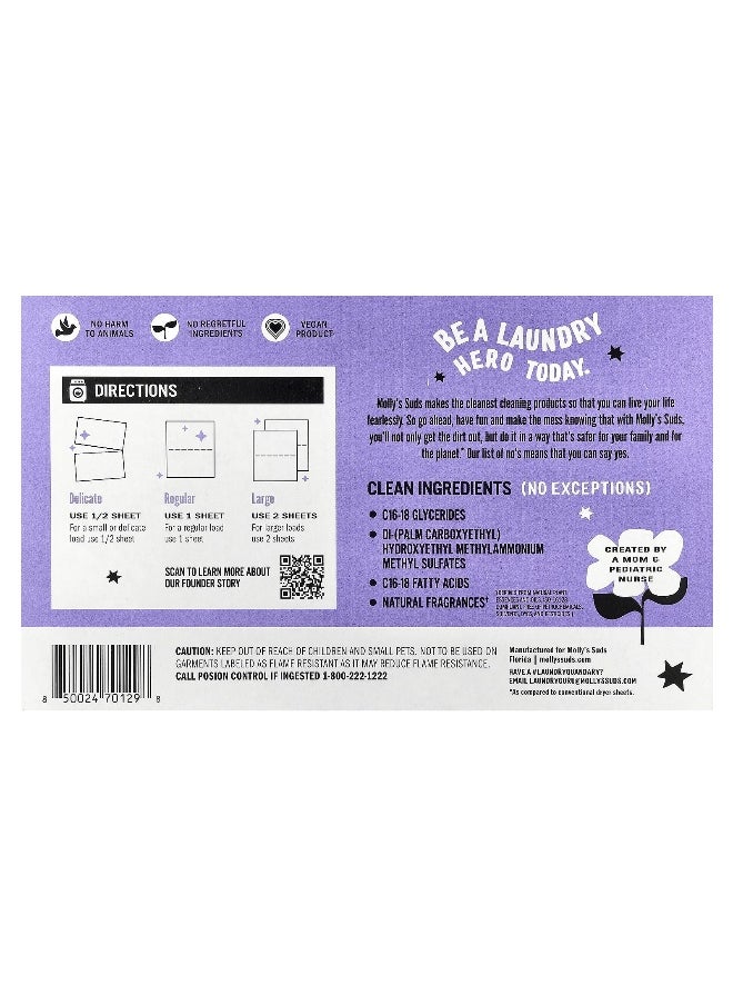 MOLLY'S SUDS Molly's Suds, Dryer Sheets, Lavender, 120 Sheets  - Image 2