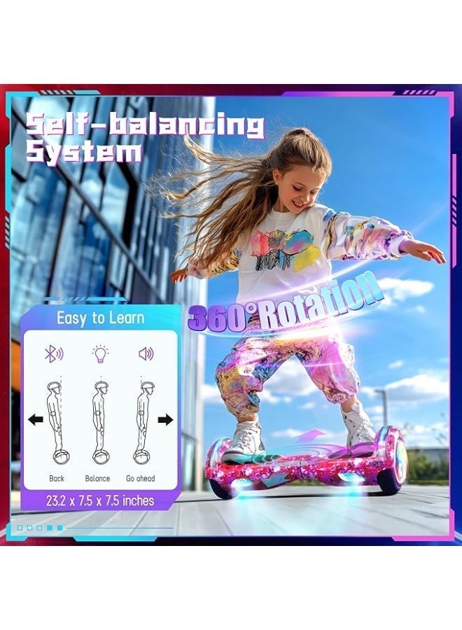 Smart balance electric hoverboard for kids, 6.5 inches - multi color - Image 1