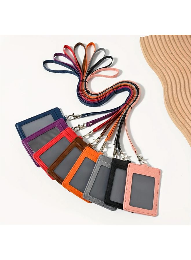 Pink Heavy Duty Double Sided ID Card Holder With Neck Strap - Image 1