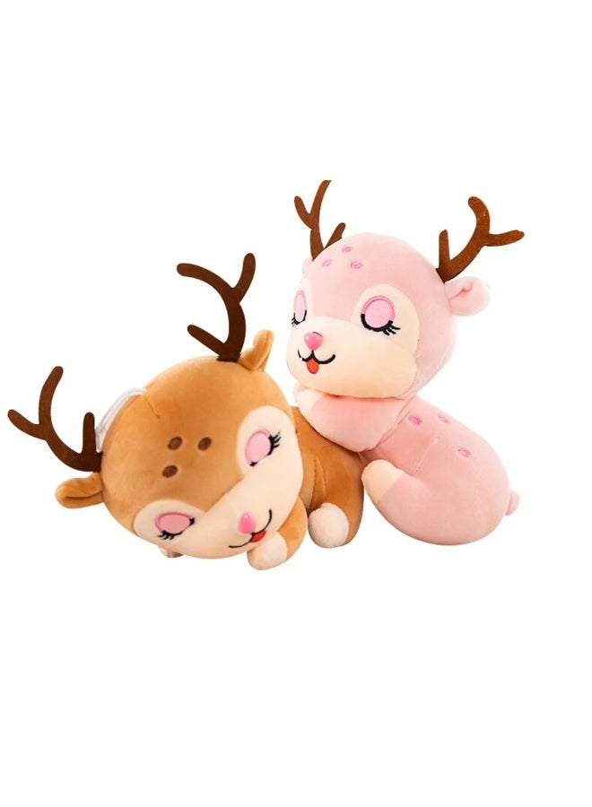 Stem Sleeping Deer Plush Toy – 1PC Color May Vary - Image 1