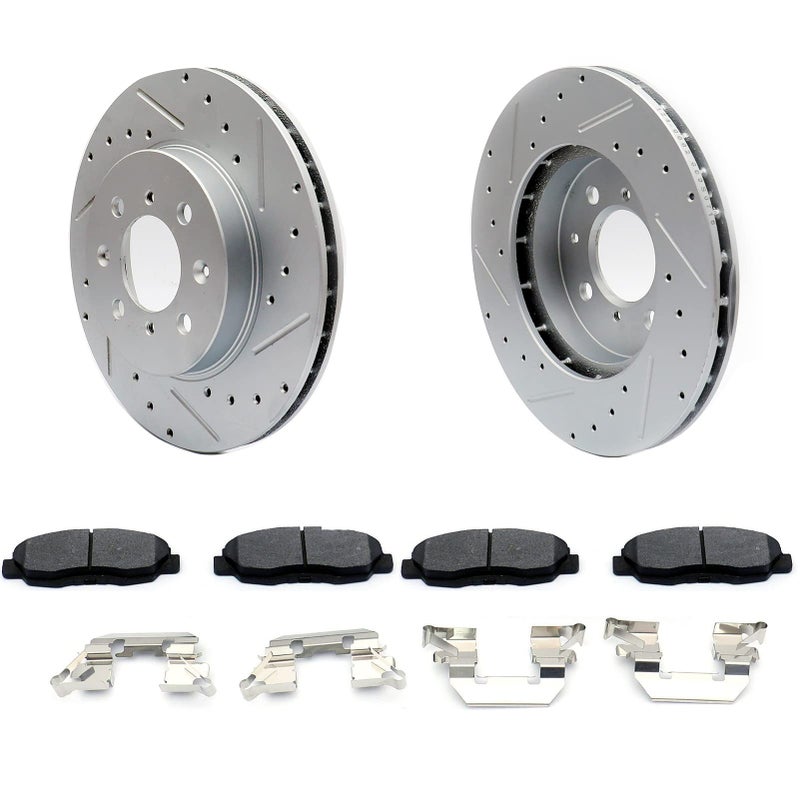 Generic FKG Front Brake Pad and Rotor Kit fit for 2001-2005 Honda Civic Coupe, 1997-2005 Acura EL, 1996-2000 Honda Civic Coupe (EX Models), 1997-2000 Honda Civic Sedan (EX Models)  - Image 1