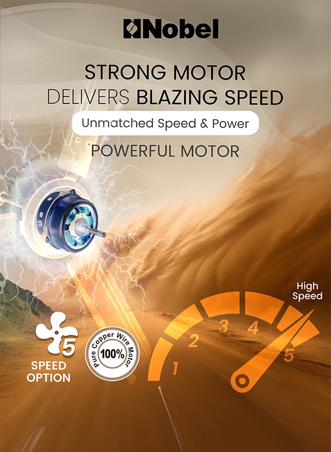 Nobel Elegant Ceiling Fan: High-Performance Cooling with Silent Operation & Stylish Design 85 W NCF56 White - Image 4