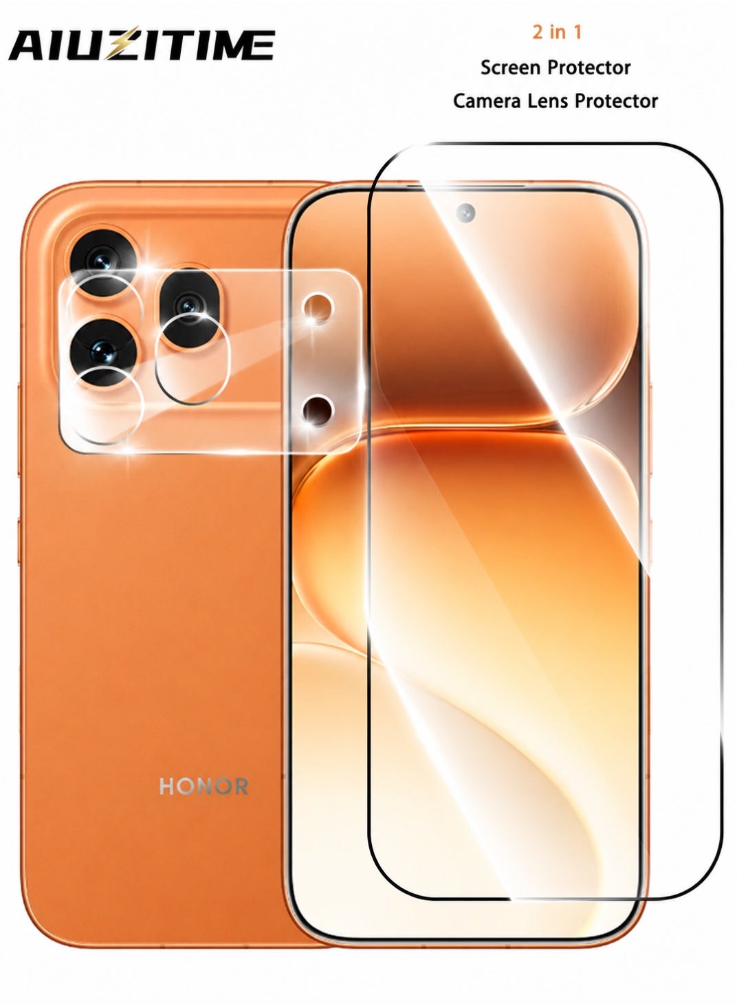 أيوزيتايم Aiuzitime Honor 600 Pro Screen Protector + Camera Lens Protector temperedglass