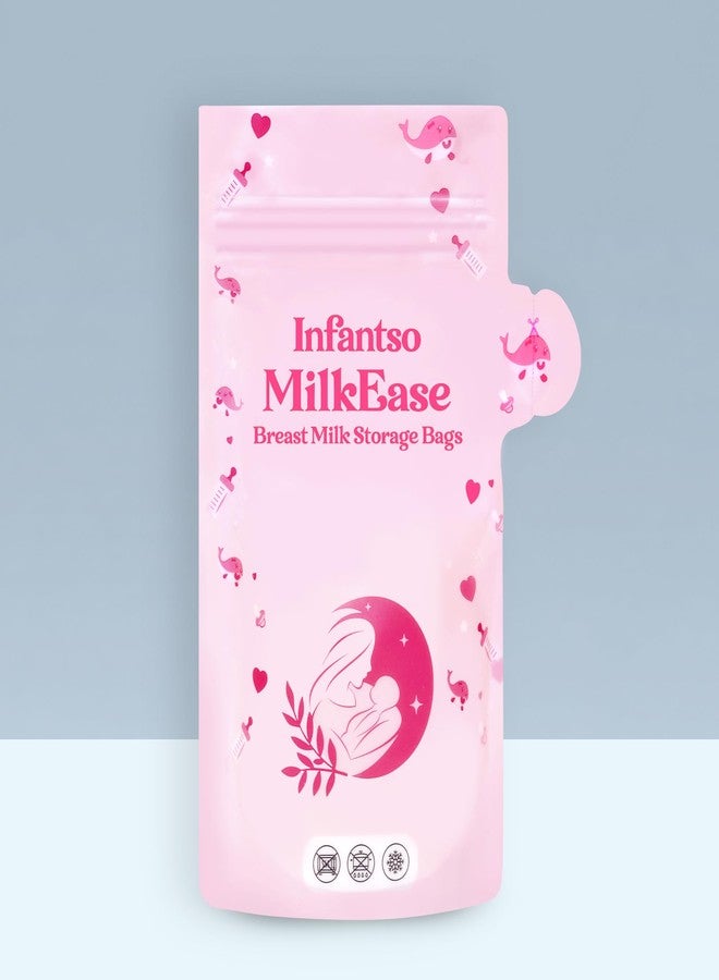 u-grow Infantso MILK EASE Breast Milk Storage Bags (Pack of 25 x 250 ml) with Smart Temperature Sensor, BPA Free Pre-Sterilized, Leak Proof Dual Zip Lock Disposable Milk Storage Pouch for Freezer & Feeding - Milk Freezer Bags for Breast Feeding - Image 1