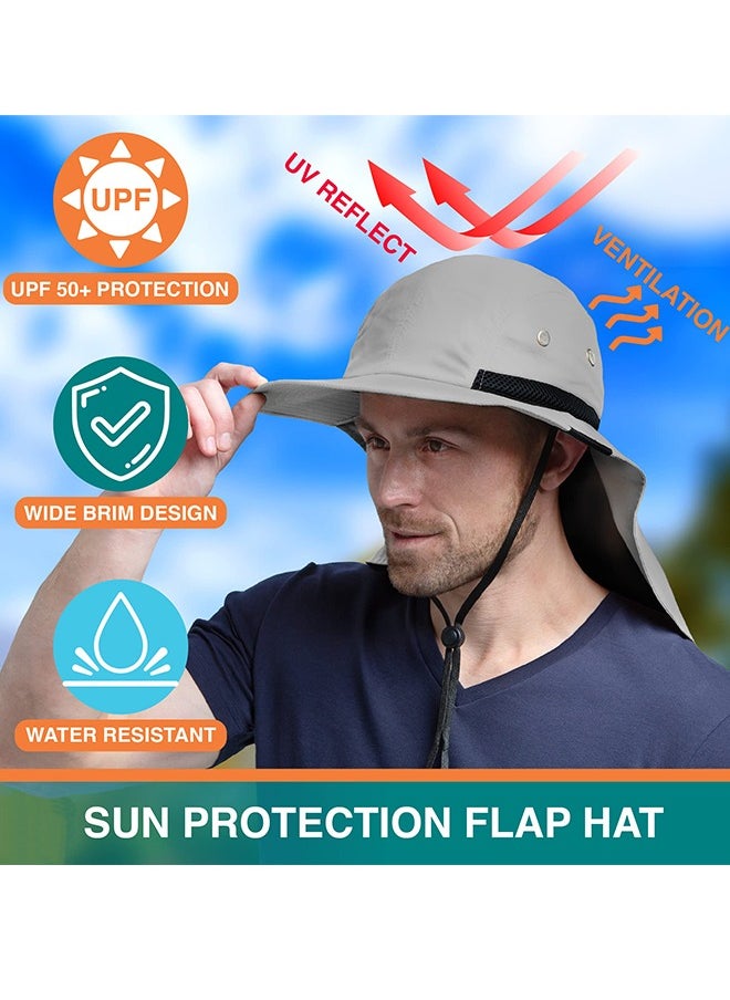 Sun Hat with Wide Brim - UPF 50+ Hiking Safari Neck Flap Fishing Caps for Men and Women, Perfect for Outdoor Adventures(Grey) - pzsku/Z7B58C93B9F1074C6830DZ/45/_/1736234831/ac41e85f-e83b-4e0f-9757-0adca49c6140