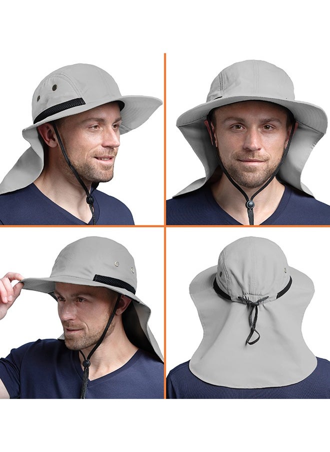 Sun Hat with Wide Brim - UPF 50+ Hiking Safari Neck Flap Fishing Caps for Men and Women, Perfect for Outdoor Adventures(Grey) - pzsku/Z7B58C93B9F1074C6830DZ/45/_/1736234832/af070848-7bb6-4fa2-a159-1ffb27ba0535