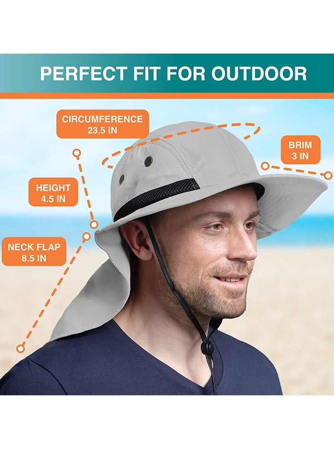 Sun Hat with Wide Brim - UPF 50+ Hiking Safari Neck Flap Fishing Caps for Men and Women, Perfect for Outdoor Adventures(Grey) - pzsku/Z7B58C93B9F1074C6830DZ/45/_/1736234841/1afcfbb6-ed02-4973-8b96-704aa33d107f