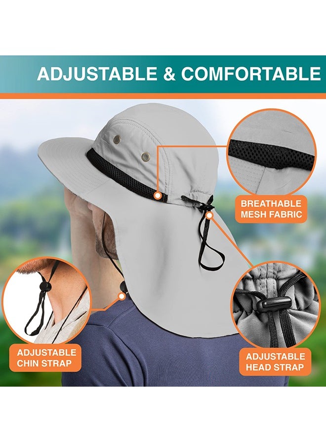 Sun Hat with Wide Brim - UPF 50+ Hiking Safari Neck Flap Fishing Caps for Men and Women, Perfect for Outdoor Adventures(Grey) - pzsku/Z7B58C93B9F1074C6830DZ/45/_/1736234841/7548f294-3bbe-4633-b4de-180972c3add8