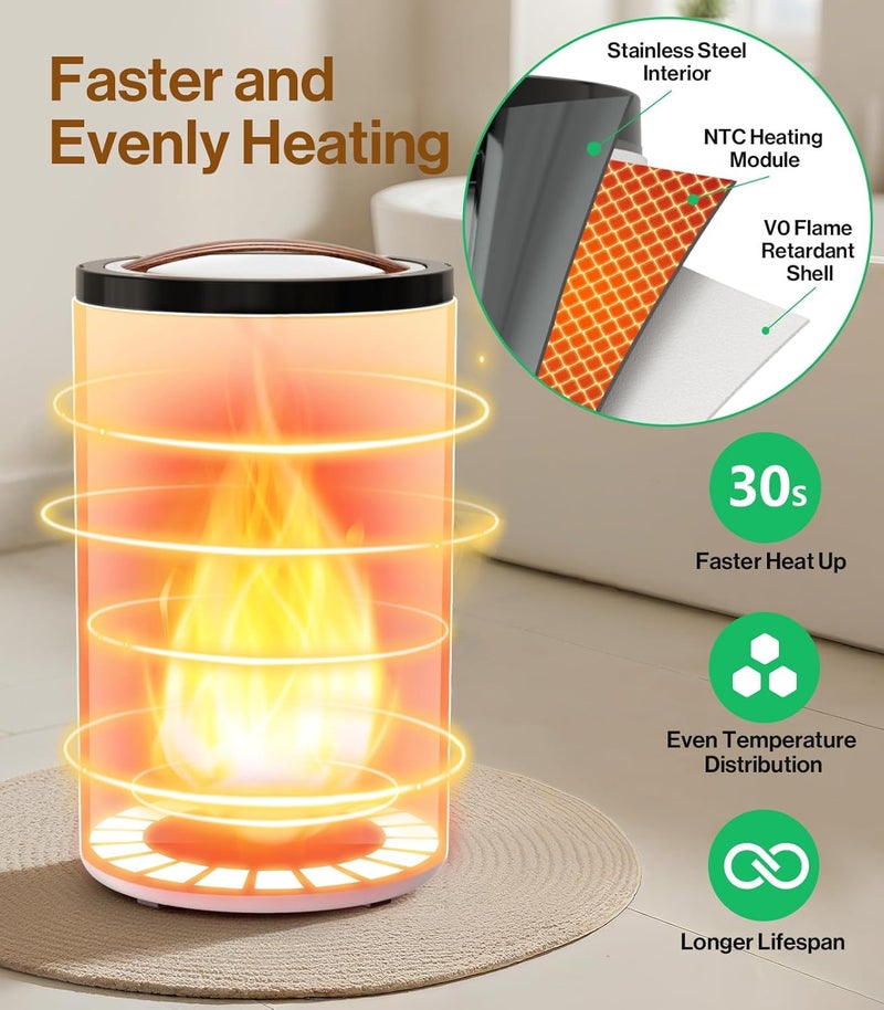 Evenchic Towel Warmer, 20L Hot Towel Warmers for Bathroom with 24H Timer, Temperature Adjustable, LED Display, Auto Shut Off, Even Heated for Oversized Towels, Bathrobes, Blankets - Image 3