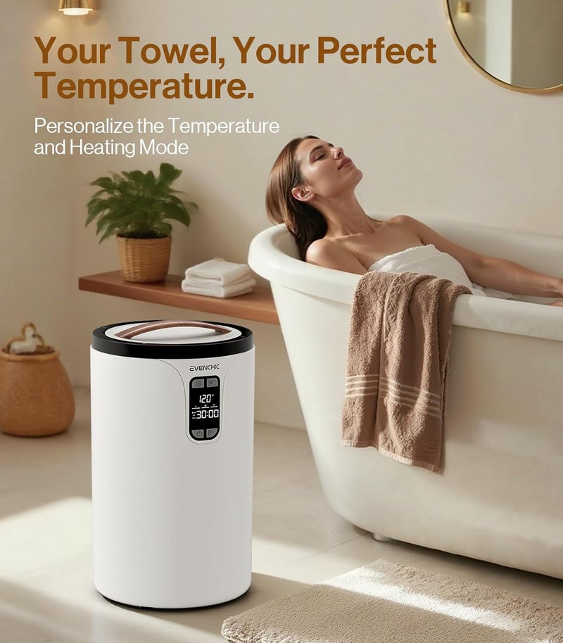 Evenchic Towel Warmer, 20L Hot Towel Warmers for Bathroom with 24H Timer, Temperature Adjustable, LED Display, Auto Shut Off, Even Heated for Oversized Towels, Bathrobes, Blankets - Image 5