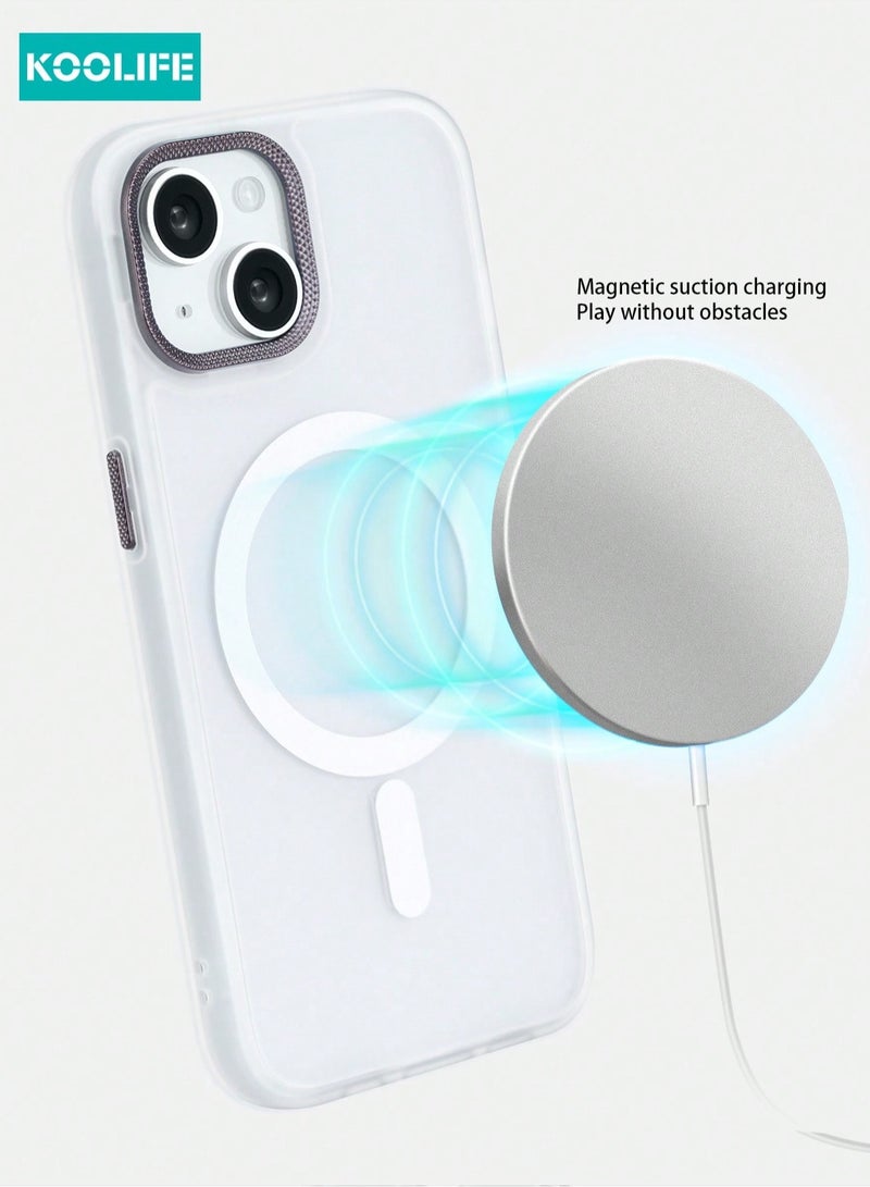 iPhone 13 case, white color - magnetic, compatible with MagSafe, protects the phone strongly and completely - Image 2