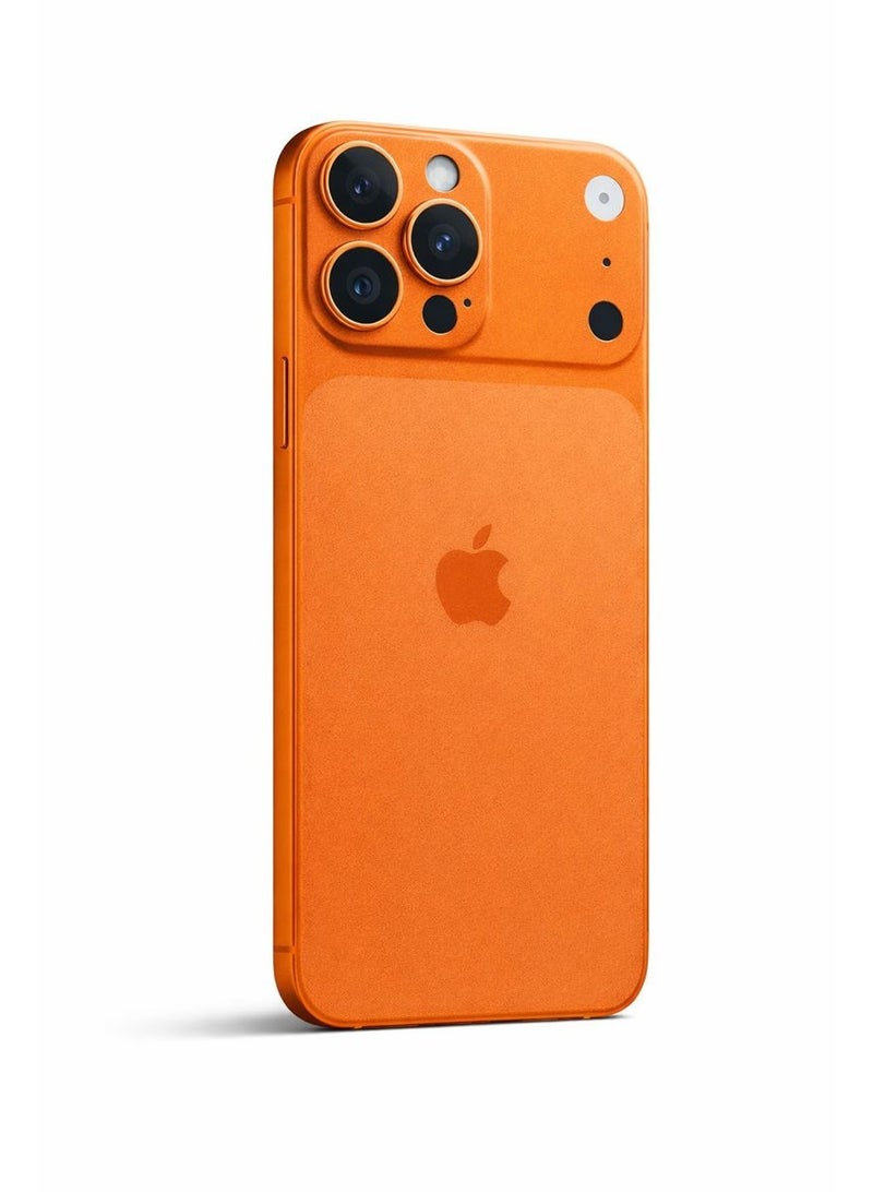 استيكر حماية خلفي لهاتف iPhone 16 Pro Max – لون برتقالي مات فاخر – حماية للظهر وإطار الكاميرا – مقاوم للخدش والبصمات – سهل التركيب والإزالة - Image 1