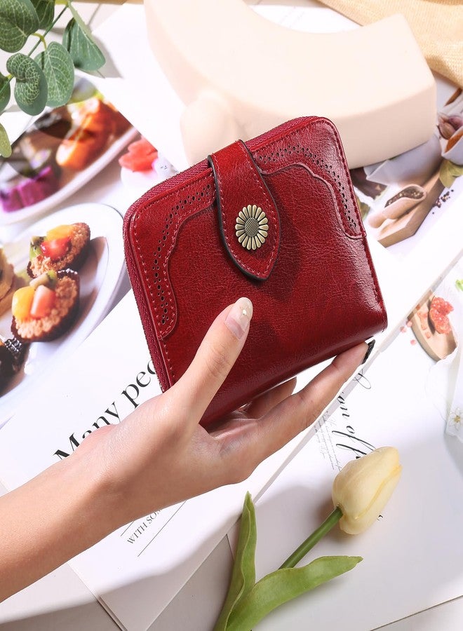 SENDEFN Small Womens Wallet Leather RFID Blocking with Multiple Card Slots and Zipper Coin Pocket - Image 5