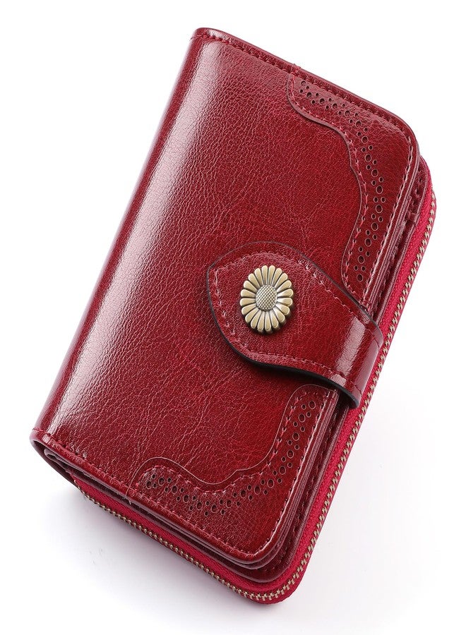 SENDEFN Small Womens Wallet Leather RFID Blocking with Multiple Card Slots and Zipper Coin Pocket - Image 1