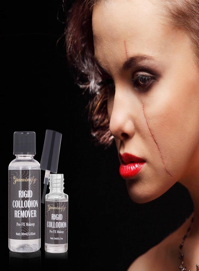 Paminify Rigid Collodion and Remover Kit,SFX Makeup Scarring Liquid with Brush,Liquid Scar Makeup,Special Effects Fake Scar for Halloween,Cosplay, Costume,5 ml+30 ml - Image 5