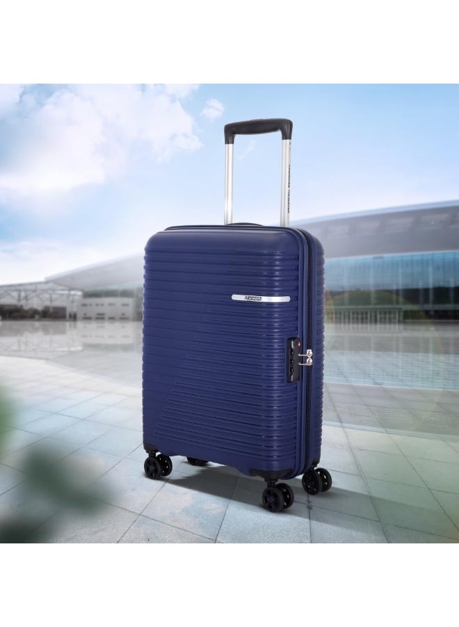 American Tourister Cabin Liftoff+ with TSA Lock & 8 Wheel, 55 CM Small Hard PP Suitcase for Travel/Trolley Bag for Travel/Travel Bag with Double Wheel for Women & Men - Midnight Blue - Image 3