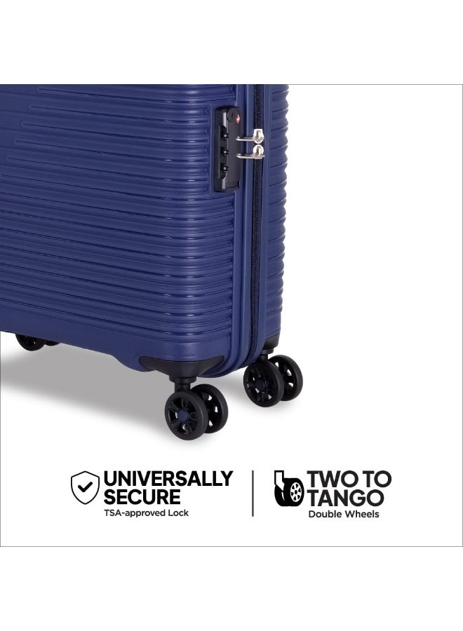American Tourister Cabin Liftoff+ with TSA Lock & 8 Wheel, 55 CM Small Hard PP Suitcase for Travel/Trolley Bag for Travel/Travel Bag with Double Wheel for Women & Men - Midnight Blue - Image 5
