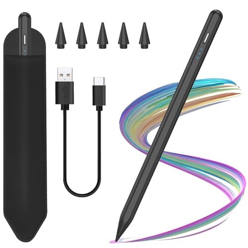 AMZBOSS Stylus Pen for iPad 2018-2025, USB C Fast Charging Magnetic Pen with Tilt Sensitivity & Palm Rejection, Pencil for IPad a16/6/7/8/9/10/11, iPad Pro 11"/12.9"/M4, iPad Air 3/4/5/M2/M3, Black - Image 1