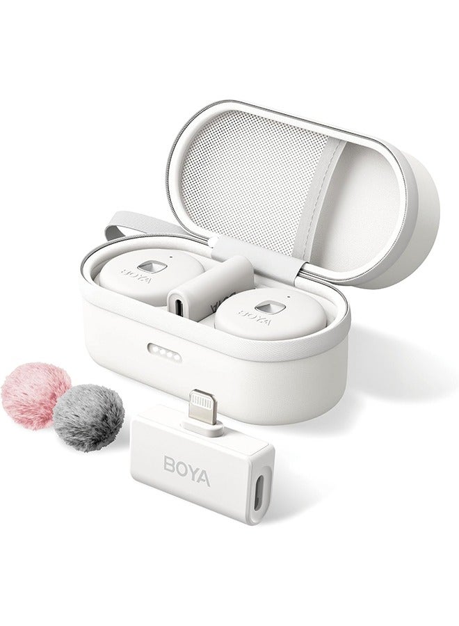 BOYA Omic-D Wireless Lavalier Microphone for iPhone MFi Certified, Noise Cancelling Lapel Microphone Wireless with Magnetic Clip iPhone Microphone for Video Recording YouTube Vlog - Image 1