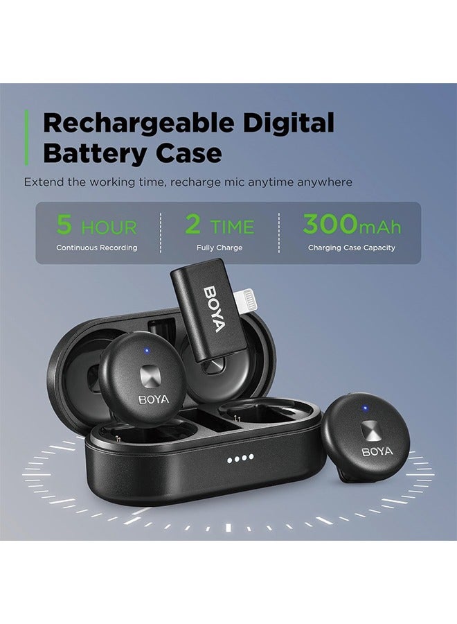 BOYA Omic-D Wireless Lavalier Microphone for iPhone MFi Certified, Noise Cancelling Lapel Microphone Wireless with Magnetic Clip iPhone Microphone for Video Recording YouTube Vlog - Image 5
