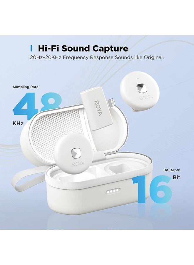 BOYA Omic-D Wireless Lavalier Microphone for iPhone MFi Certified, Noise Cancelling Lapel Microphone Wireless with Magnetic Clip iPhone Microphone for Video Recording YouTube Vlog - Image 4