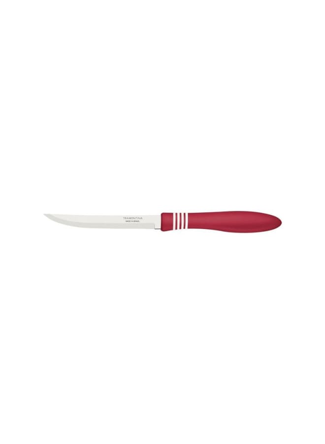 TRAMONTINA TRAMONTINA COR&COR Steak Knife 12.7 cm – Stainless Steel Blade, Ergonomic Red Handle, Precision Cutting, Durable & Rust-Resistant, Ideal for Steak BBQ, Kitchen & Dining - Image 2