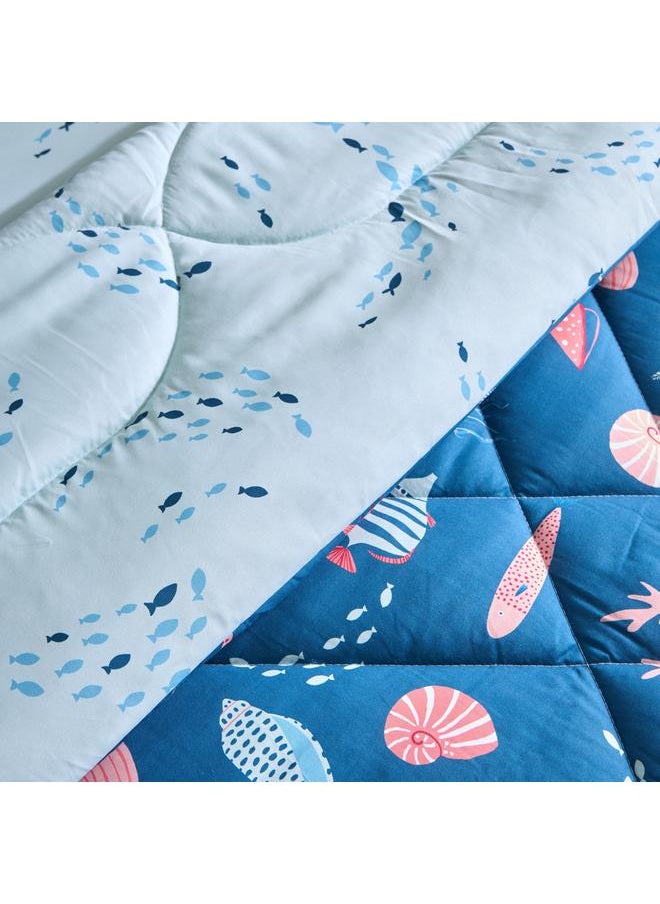 Home Box - Joy 2-Piece Sea World Fishes Twin Microfibre Comforter Set - 160x220 cm - Image 1