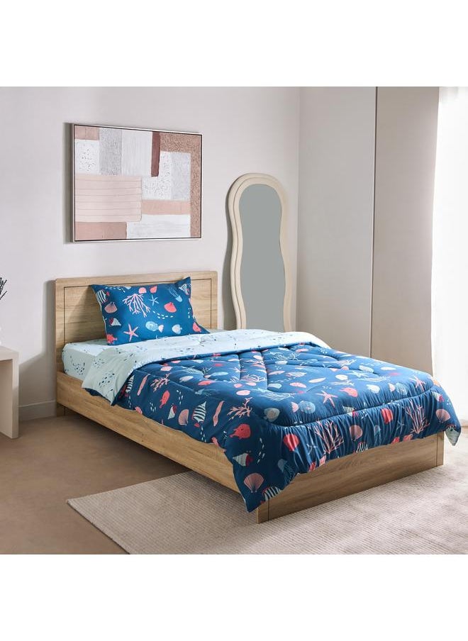 Home Box Joy 2-Piece Sea World Fishes Twin Microfibre Comforter Set - 160x220 cm  - Image 2