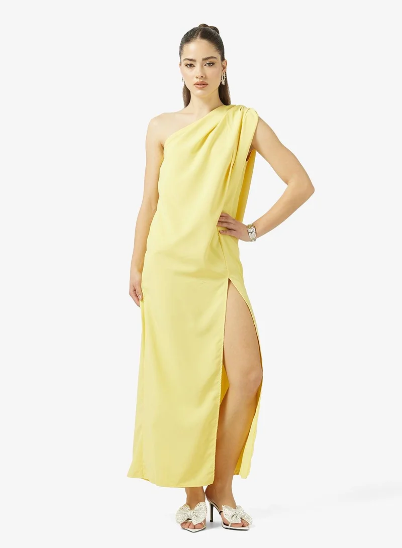 Ginger One Shoulder Resort Dress with Slit