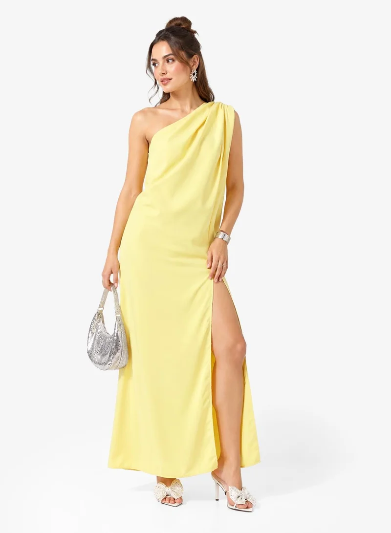 Ginger One Shoulder Resort Dress with Slit