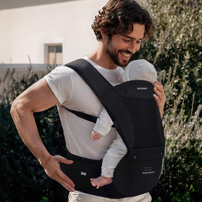 Bebamour Baby Carrier with Hip Seat - Image 5
