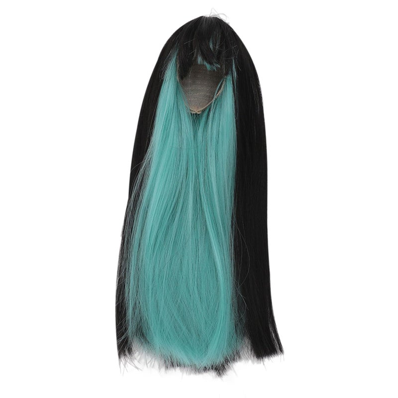 Straight Two Color Doll Wig High Temperature Fiber Black Green For 73 83 Inch Dolls - Image 5