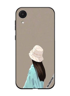 Protective Case Cover For Samsung Galaxy A03 Core Brown Hat Girl Design Multicolour