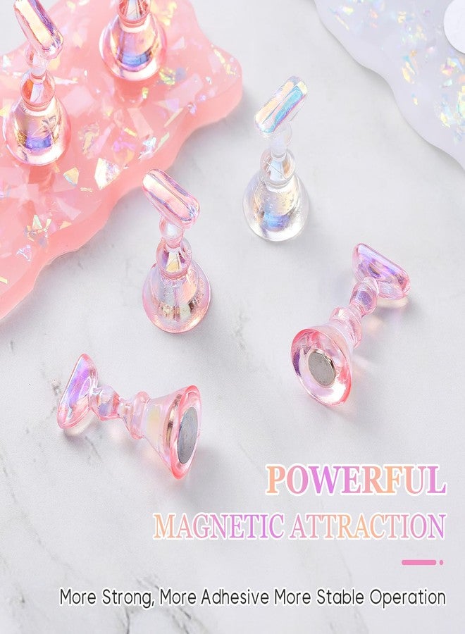 Etercycle Nail Stand, 2 Set Nail Holder For Painting Nails, Magnetic Press On Nail Kit Nail Tech Must Haves Practice Acrylic Nail Art Tools for Home DIY Salon Nails Display with 96 Pcs Sticky Putty - Image 4
