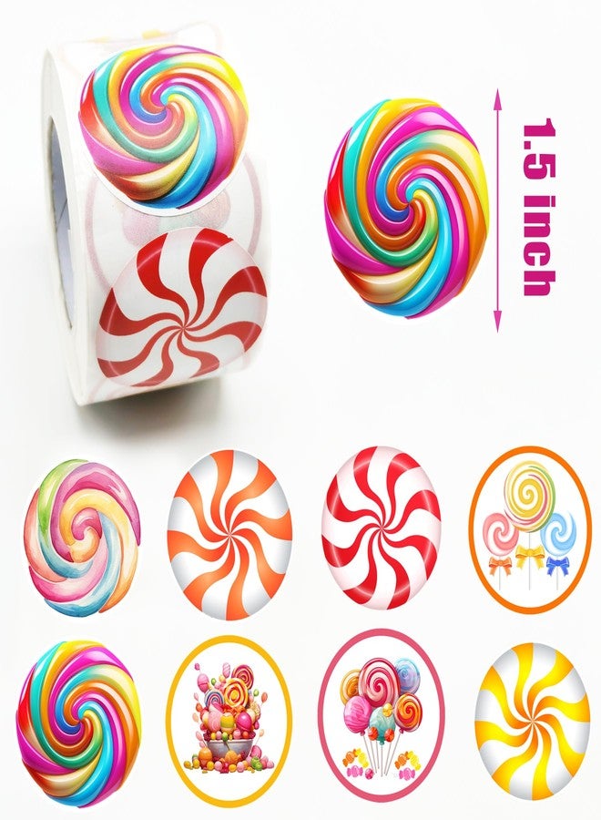 PIBIPAID 500 Pcs Cute Candyland Candy Land Roll Stickers,Sweet Candyland Birthday Party Favors Supplies Decorations Goodie Bag Stuffers Prize Labels - Image 3