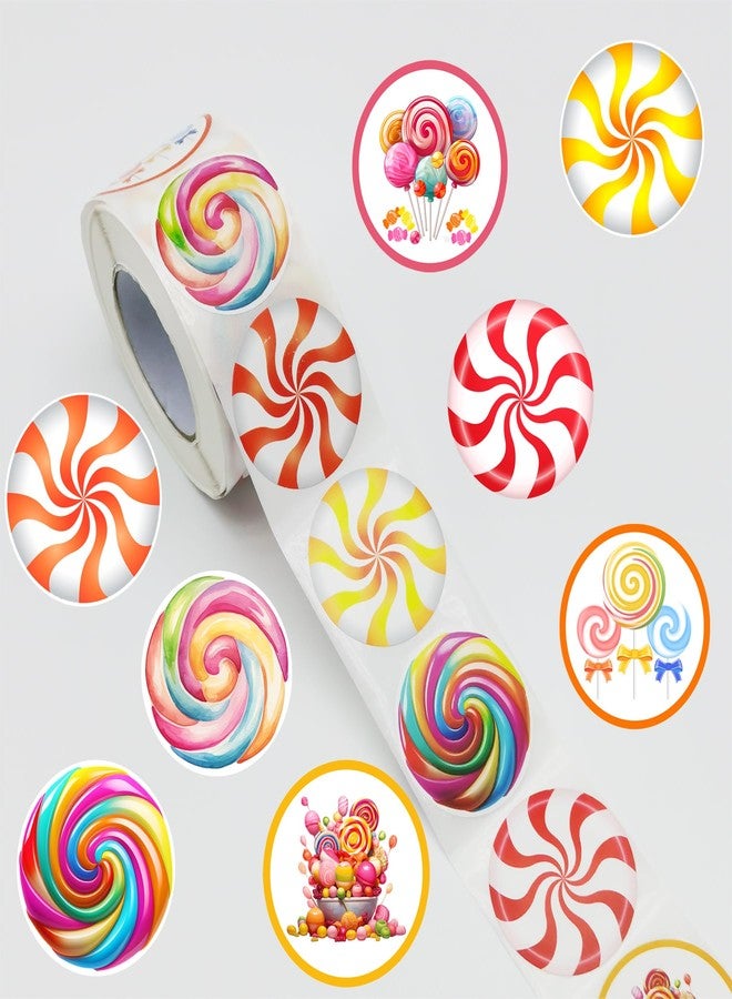 PIBIPAID 500 Pcs Cute Candyland Candy Land Roll Stickers,Sweet Candyland Birthday Party Favors Supplies Decorations Goodie Bag Stuffers Prize Labels - Image 2
