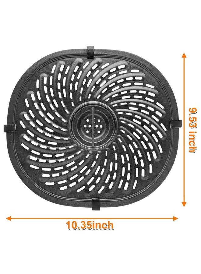 ALJ Upgraded Air Fryer Crisper Plate For PowerXL Gowise 7QT Air Fryers with Rubber Bumpers, Nonstick Coating Grill Pan Plate, Air Fryer Rack Replacement Parts Accessories, Dishwasher Safe - Image 3