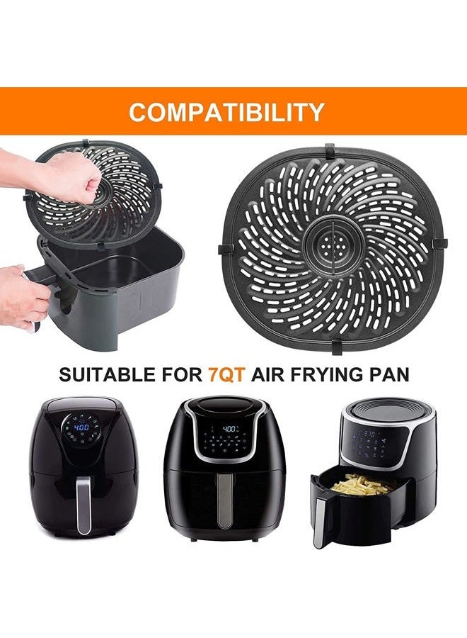 ALJ Upgraded Air Fryer Crisper Plate For PowerXL Gowise 7QT Air Fryers with Rubber Bumpers, Nonstick Coating Grill Pan Plate, Air Fryer Rack Replacement Parts Accessories, Dishwasher Safe - Image 2