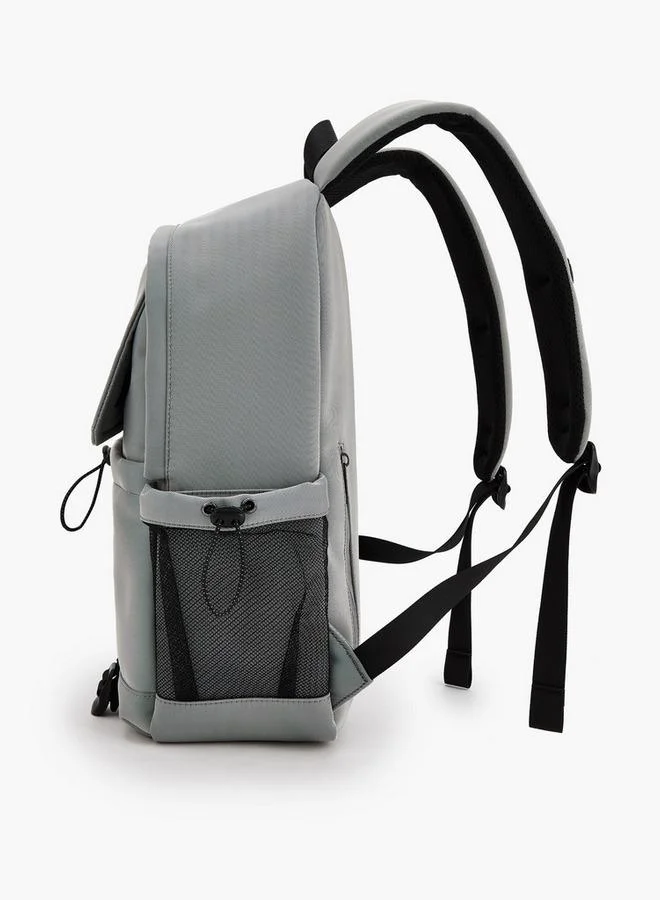 Missy GREY Solid School Backpack With Front Bungee Cinch - 34x16.5x46.5 CM for Women | Best Price UAE