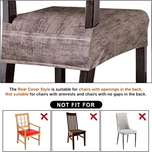 FABANE Spandex Universal Size Dining Chair Seat Cover Set Of 6 Seater Pcs Are Easily Washable Strechable And Comfortable For Dining Room Home Decor Slip Cover (Texture Brown) - Image 5