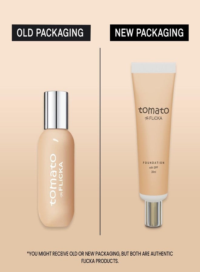 FLiCKA Tomato Liquid Foundation for Face Makeup 30ml | Light to Medium to Buildable Coverage | Moisturizing, Lightweight & Long Lasting | All Skin Types | 04 Walnut - Image 5