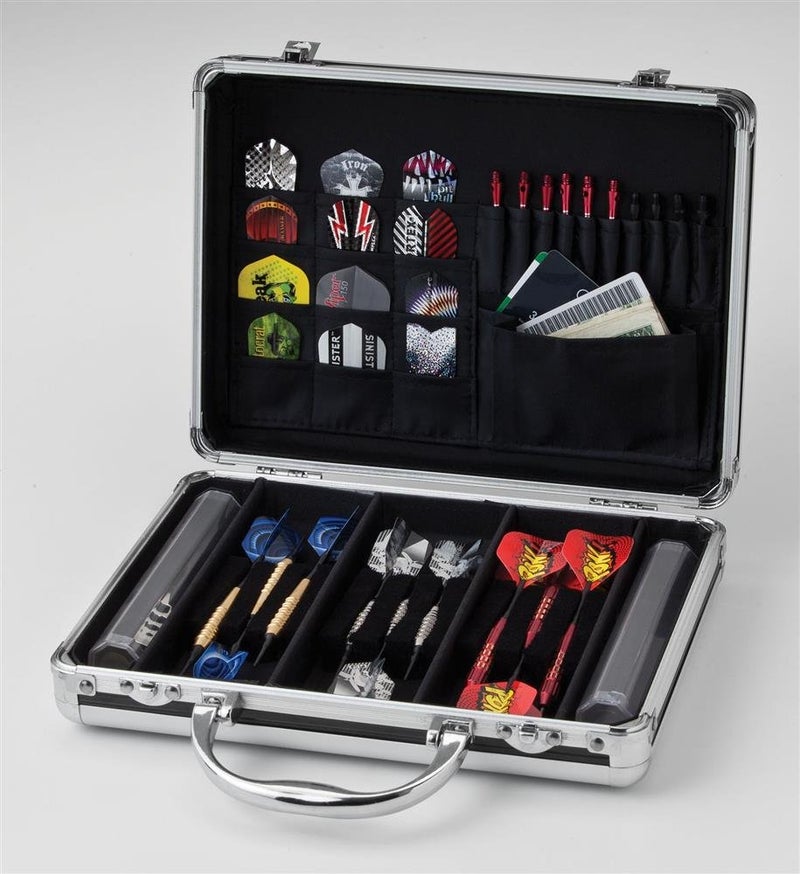 Casemaster Legion Aluminum Dart Case Holds 9 Steel Tip and Soft Tip Darts with Extra Space to Keep Flights in Shape, and Numerous Pockets and Tubes for Storage of Accessories,Black - Image 3