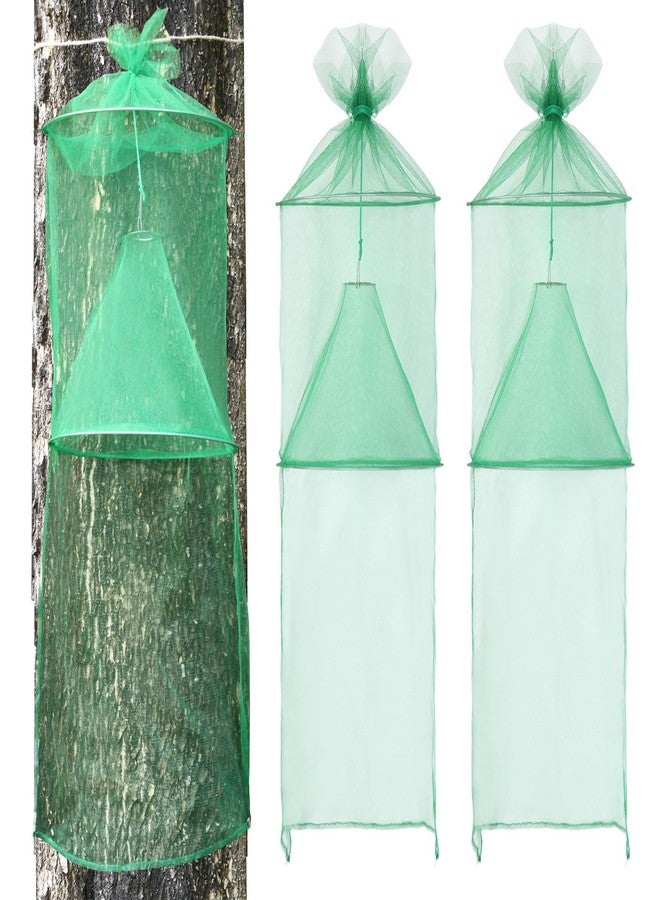 Qualirey 2 Pack Spotted Lanternfly Traps Lantern Fly Killer Mesh Tree Trap with Jute Rope and Nails Effective Way to Catch Lantern Flies and Nymphs (Green) - Image 1