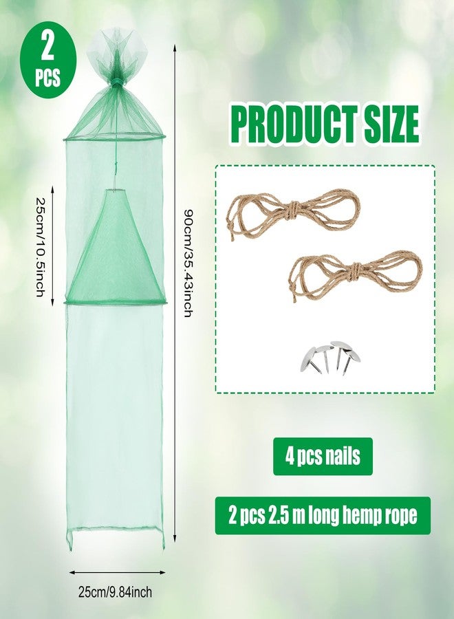 Qualirey 2 Pack Spotted Lanternfly Traps Lantern Fly Killer Mesh Tree Trap with Jute Rope and Nails Effective Way to Catch Lantern Flies and Nymphs (Green) - Image 2