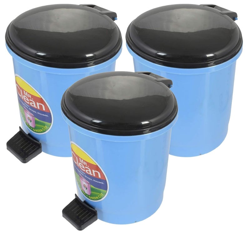 Kuber Industries 3 Pieces Table Top Desk Garbage Dustbin Trash for Office Home Work Place2 LTRBlue - Image 1